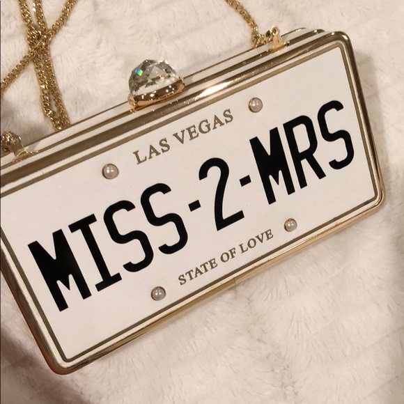 Aldo Handbags - Aldo “Miss-2-Mrs” License Plate Clutch